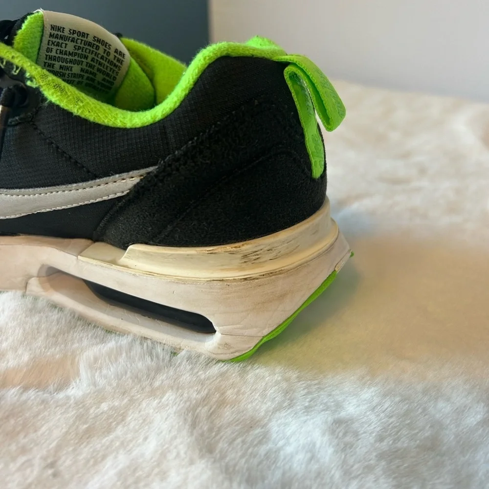 Nike Air Max Kids Black Neon Green Sneakers Youth Running Shoes 4Y
